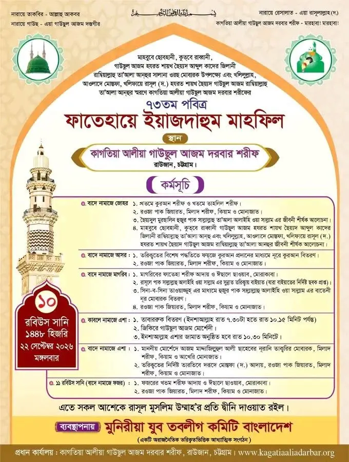 ফাতেহায় ইয়াজদাহুম মাহফিল
